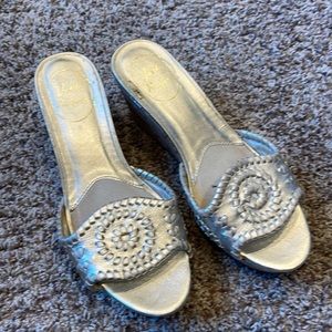 Jack Rogers Barcelona Capri Leather Cork Wedges